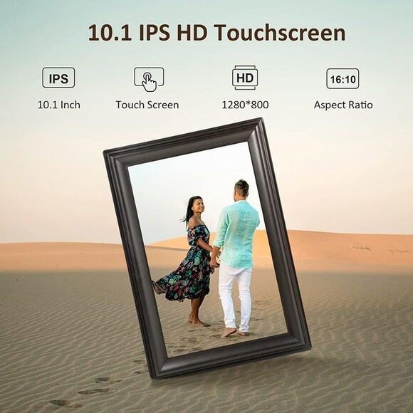 Canupdog WiFi Digital Picture Frame 10.1 Inch, 1080P IPS Touch Screen Digital Ph - Picture 2 of 6